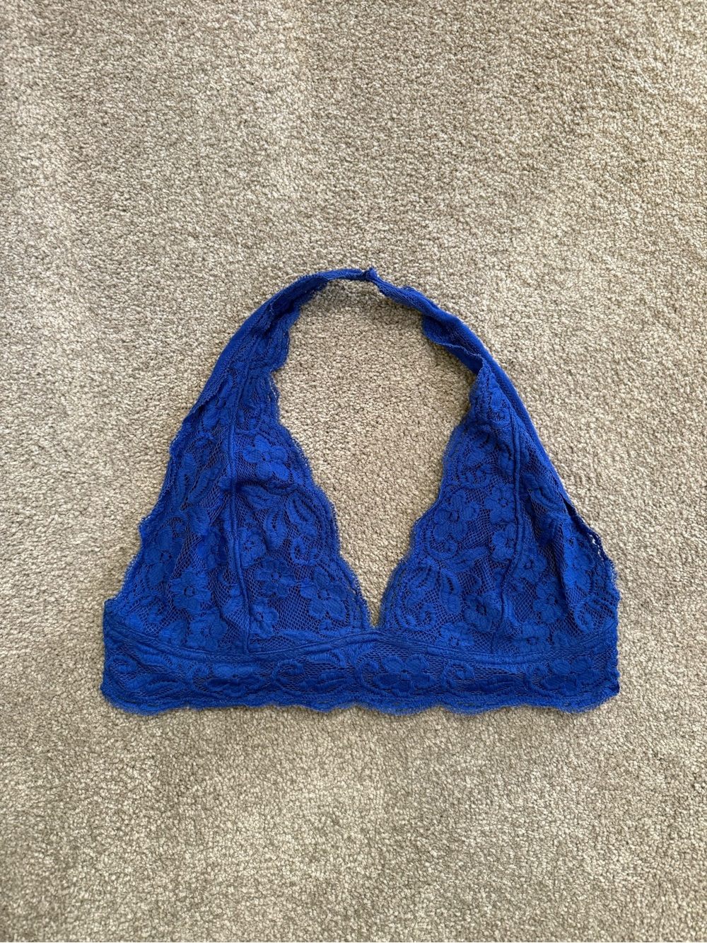 Blue Lace Halter Bralette